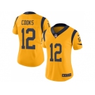 Women Nike Los Angeles Rams #12 Brandin Cooks Gold Stitched NFL Limited Rush Jersey