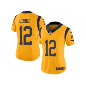 Women Nike Los Angeles Rams #12 Brandin Cooks Gold Stitched NFL Limited Rush Jersey