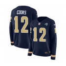 Women Nike Los Angeles Rams #12 Brandin Cooks Limited Navy Blue Therma Long Sleeve NFL Jersey