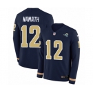 Women Nike Los Angeles Rams #12 Joe Namath Limited Navy Blue Therma Long Sleeve NFL Jersey