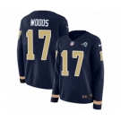 Women Nike Los Angeles Rams #17 Robert Woods Limited Navy Blue Therma Long Sleeve NFL Jersey