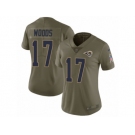 Women Nike Los Angeles Rams #17 Robert Woods Limited Olive 2017 Salute to Service NFL Jersey