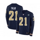 Women Nike Los Angeles Rams #21 Aqib Talib Limited Navy Blue Therma Long Sleeve NFL Jersey