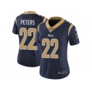 Women Nike Los Angeles Rams #22 Marcus Peters Navy Blue Team Color Stitched NFL Vapor Untouchable Limited Jersey