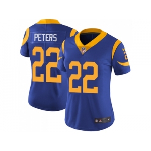 Women Nike Los Angeles Rams #22 Marcus Peters Royal Blue Alternate Stitched NFL Vapor Untouchable Limited Jersey