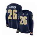 Women Nike Los Angeles Rams #26 Mark Barron Limited Navy Blue Therma Long Sleeve NFL Jersey