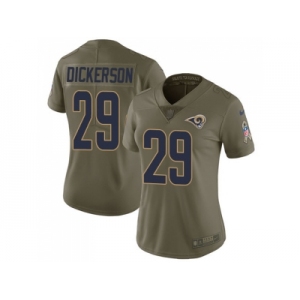 Women Nike Los Angeles Rams #29 Eric Dickerson Olive Stitched NFL Limited 2017 Salute to Service Jersey