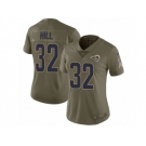 Women Nike Los Angeles Rams #32 Troy Hill Limited Olive 2017 Salute to Service NFL Jersey