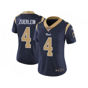 Women Nike Los Angeles Rams #4 Greg Zuerlein Navy Blue Team Color Stitched NFL Vapor Untouchable Limited Jersey