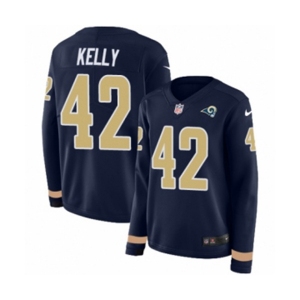 Women Nike Los Angeles Rams #42 John Kelly Limited Navy Blue Therma Long Sleeve NFL Jersey