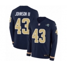 Women Nike Los Angeles Rams #43 John Johnson Limited Navy Blue Therma Long Sleeve NFL Jersey