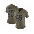 Women Nike Los Angeles Rams #45 Zach Laskey Limited Olive 2017 Salute to Service NFL Jersey