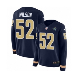 Women Nike Los Angeles Rams #52 Ramik Wilson Limited Navy Blue Therma Long Sleeve NFL Jersey