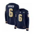 Women Nike Los Angeles Rams #6 Johnny Hekker Limited Navy Blue Therma Long Sleeve NFL Jersey