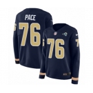 Women Nike Los Angeles Rams #76 Orlando Pace Limited Navy Blue Therma Long Sleeve NFL Jersey