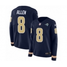 Women Nike Los Angeles Rams #8 Brandon Allen Limited Navy Blue Therma Long Sleeve NFL Jersey