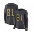 Women Nike Los Angeles Rams #81 Gerald Everett Limited Black Salute to Service Therma Long Sleeve NFL Jersey