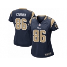 Women Nike Los Angeles Rams #86 Derek Carrier Game Navy Blue Team Color NFL Jersey