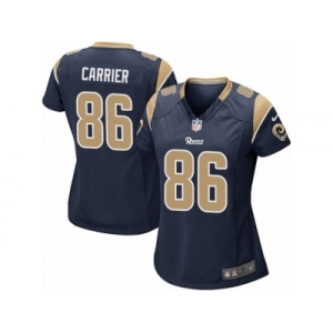 Women Nike Los Angeles Rams #86 Derek Carrier Game Navy Blue Team Color NFL Jersey
