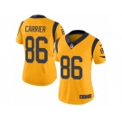 Women Nike Los Angeles Rams #86 Derek Carrier Limited Gold Rush Vapor Untouchable NFL Jersey