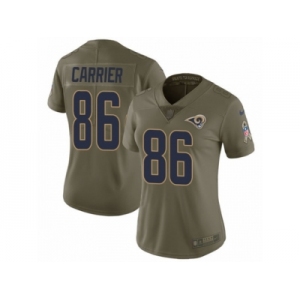 Women Nike Los Angeles Rams #86 Derek Carrier Limited Olive 2017 Salute to Service NFL Jersey