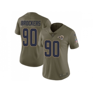 Women Nike Los Angeles Rams #90 Michael Brockers Olive Stitched NFL Limited 2017 Salute to Service Jersey