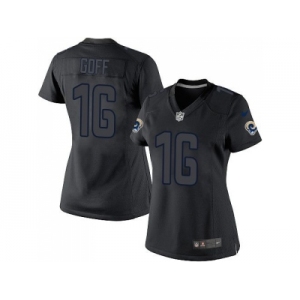 Women Nike St. Louis Rams #16 Jared Goff Black Impact Stitched NFL Limited Jersey