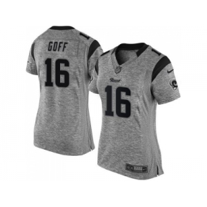 Women Nike St. Louis Rams #16 Jared Goff Gray Stitched NFL Limited Gridiron Gray Jersey