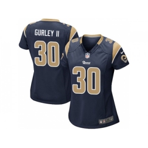 Women Nike St. Louis Rams #30 Todd Gurley II Navy Blue jerseys
