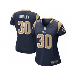 Women Nike St. Louis Rams #30 Todd Gurley Navy Blue jerseys