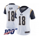 Women's Los Angeles Rams #18 Cooper Kupp White Vapor Untouchable Limited Player 100th Season Football Jersey