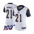 Women's Los Angeles Rams #21 Nolan Cromwell White Vapor Untouchable Limited Player 100th Season Football Jersey