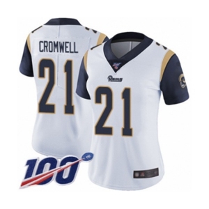 Women's Los Angeles Rams #21 Nolan Cromwell White Vapor Untouchable Limited Player 100th Season Football Jersey