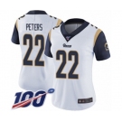 Women's Los Angeles Rams #22 Marcus Peters White Vapor Untouchable Limited Player 100th Season Football Jersey