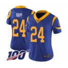 Women's Los Angeles Rams #24 Taylor Rapp Royal Blue Alternate Vapor Untouchable Limited Player 100th Season Football Jersey