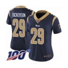 Women's Los Angeles Rams #29 Eric Dickerson Navy Blue Team Color Vapor Untouchable Limited Player 100th Season Football Jersey