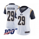 Women's Los Angeles Rams #29 Eric Dickerson White Vapor Untouchable Limited Player 100th Season Football Jersey