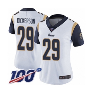 Women's Los Angeles Rams #29 Eric Dickerson White Vapor Untouchable Limited Player 100th Season Football Jersey