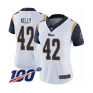 Women's Los Angeles Rams #42 John Kelly White Vapor Untouchable Limited Player 100th Season Football Jersey