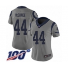 Women's Los Angeles Rams #44 Jacob McQuaide Limited Gray Inverted Legend 100th Season Football Jersey