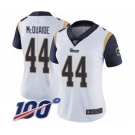 Women's Los Angeles Rams #44 Jacob McQuaide White Vapor Untouchable Limited Player 100th Season Football Jersey