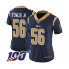 Women's Los Angeles Rams #56 Dante Fowler Jr Navy Blue Team Color Vapor Untouchable Limited Player 100th Season Football Jersey