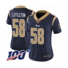 Women's Los Angeles Rams #58 Cory Littleton Navy Blue Team Color Vapor Untouchable Limited Player 100th Season Football Jersey