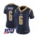 Women's Los Angeles Rams #6 Johnny Hekker Navy Blue Team Color Vapor Untouchable Limited Player 100th Season Football Jersey