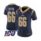 Women's Los Angeles Rams #66 Austin Blythe Navy Blue Team Color Vapor Untouchable Limited Player 100th Season Football Jersey