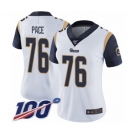 Women's Los Angeles Rams #76 Orlando Pace White Vapor Untouchable Limited Player 100th Season Football Jersey