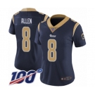 Women's Los Angeles Rams #8 Brandon Allen Navy Blue Team Color Vapor Untouchable Limited Player 100th Season Football Jersey