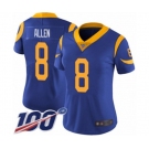 Women's Los Angeles Rams #8 Brandon Allen Royal Blue Alternate Vapor Untouchable Limited Player 100th Season Football Jersey