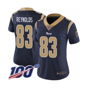 Women's Los Angeles Rams #83 Josh Reynolds Navy Blue Team Color Vapor Untouchable Limited Player 100th Season Football Jersey