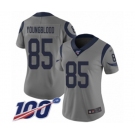 Women's Los Angeles Rams #85 Jack Youngblood Limited Gray Inverted Legend 100th Season Football Jersey